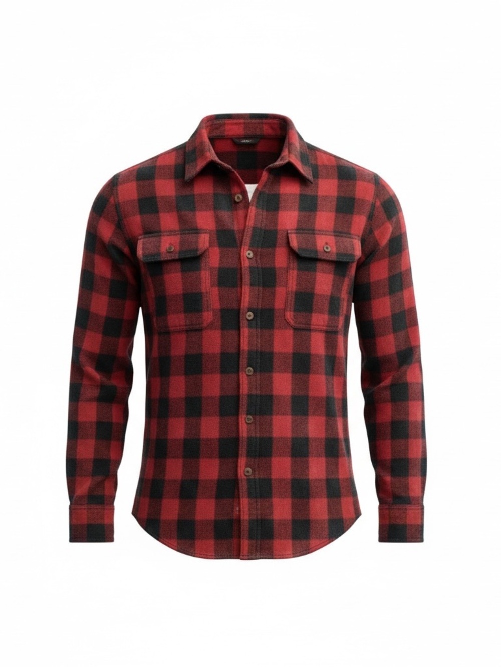 FLEX Design in Italy Men's Buffalo Plaid Button-Down Shirt in Red and Black